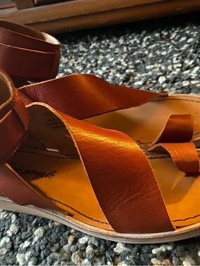 Women's Brown Leather Strappy Sandals
